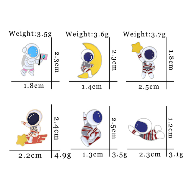 Zestaw 3-6 ślicznych broszek z motywem dinozaurów, kotów, astronautów i filiżanek kawy - Wianko - 22
