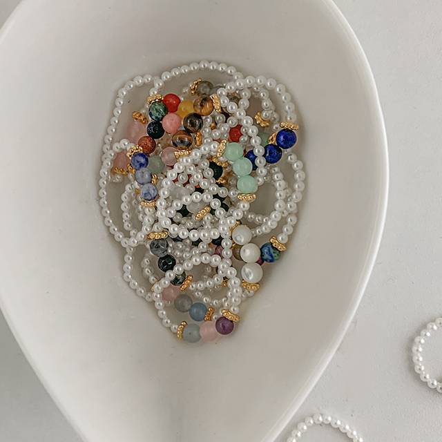 Nowe, kolorowe pierścienie z naturalnymi kamieniami i kryształami, wykonane ze stali nierdzewnej - regulowane, biżuteria Party 2021 - Wianko - 8