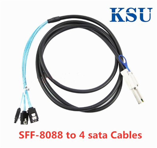 Mini SAS SFF-8088 do 4 SATA z 3 x 6Gb/s HDD - zewnętrzny kabel SAS serwera, 1-2m - Wianko - 1