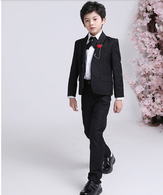 Kwiatowa marynarka i spodnie w zestawie dla chłopców na uroczystość - garnitur dziecięcy do tańca i ślubu - Wianko - 9