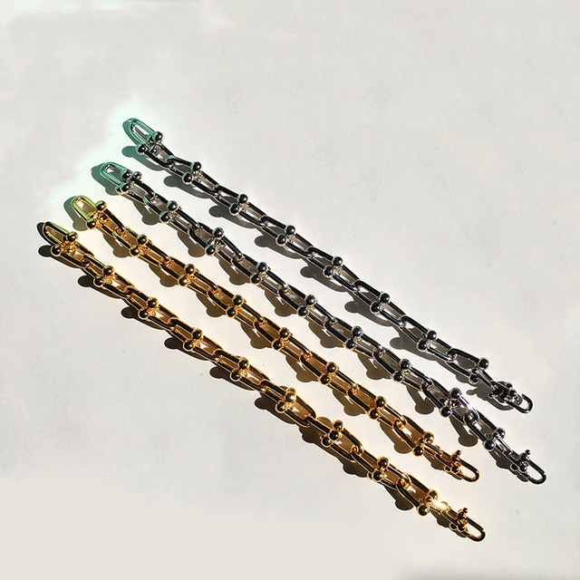 Bransoletka łańcuszkowa w kształcie litery U, różowe złoto: wysoka jakość, biżuteria Bijoux dla kobiet i mężczyzn (DJ1400) - Wianko - 4