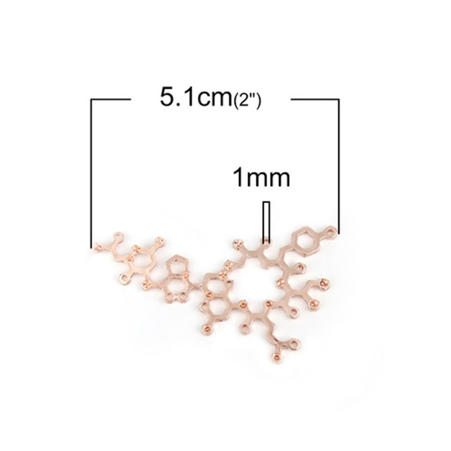 Moda biżuteria DIY - 10 sztuk stopu cynku w kolorze różowego złota, złącza oksytocyna, molekuła chemii nauki - Wianko - 2