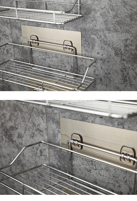 Półka na prysznic i przechowywanie ze stali nierdzewnej do łazienki i kuchni - S M L rozmiary - Wianko - 2