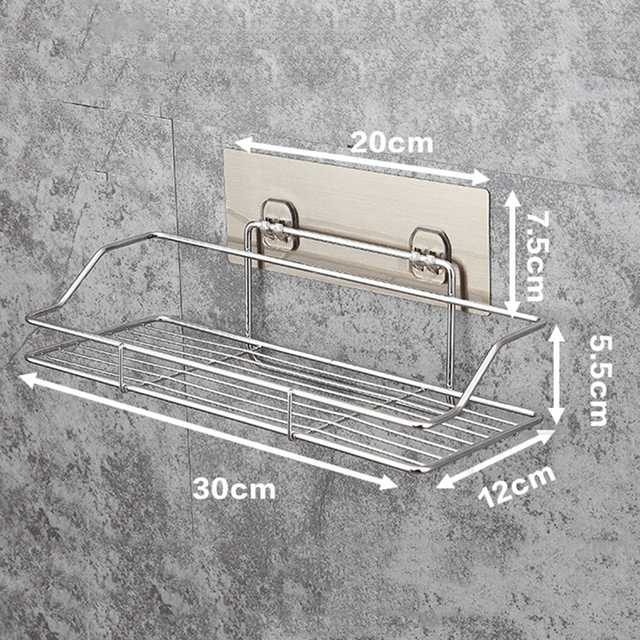 Półka na prysznic i przechowywanie ze stali nierdzewnej do łazienki i kuchni - S M L rozmiary - Wianko - 6