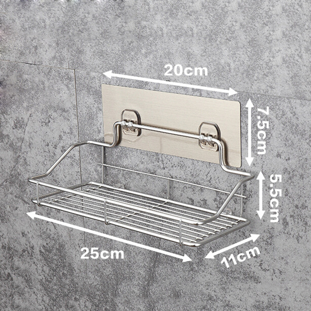 Półka na prysznic i przechowywanie ze stali nierdzewnej do łazienki i kuchni - S M L rozmiary - Wianko - 7