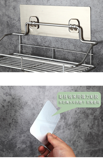 Półka na prysznic i przechowywanie ze stali nierdzewnej do łazienki i kuchni - S M L rozmiary - Wianko - 4