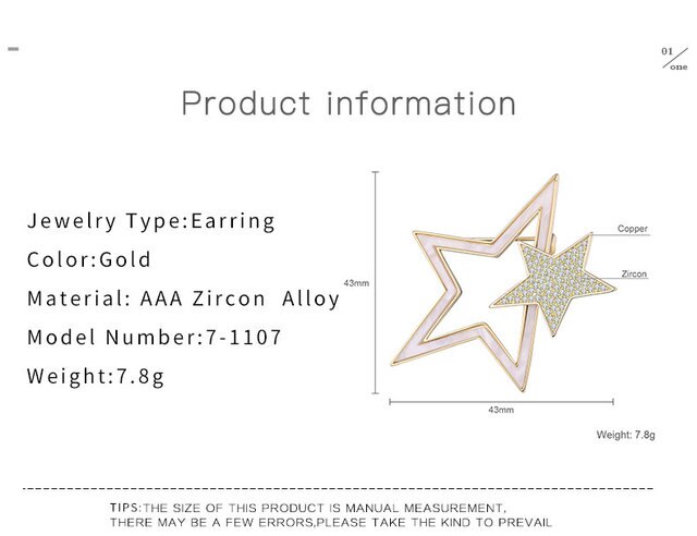 Broszka z cyrkoniami i muszlą w kształcie gwiazdy z miedzią - Wianko - 2