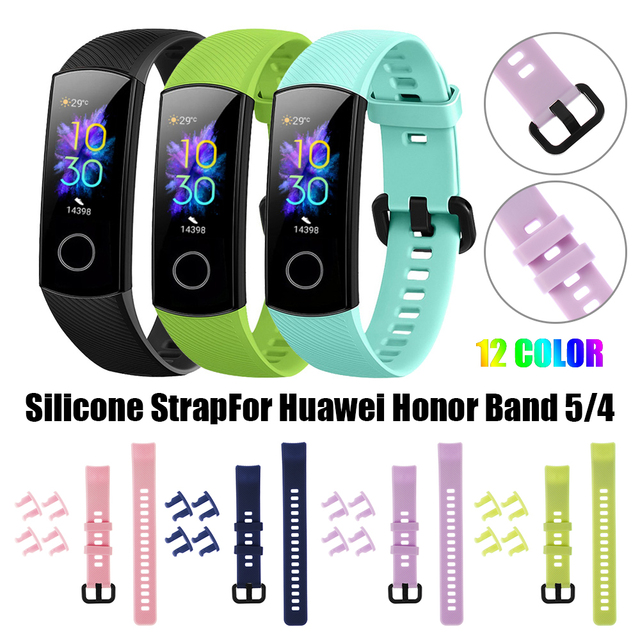 Regulowany miękki silikonowy pasek z wymiennymi akcesoriami do Huawei Honor Band 5/4 - bransoletka zastępcza dla inteligentnego zegarka - Wianko - 1