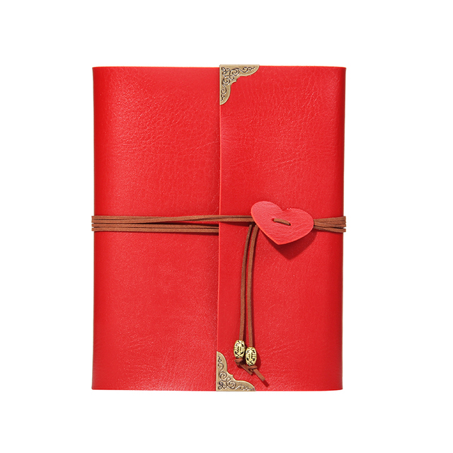 Album DIY ze skórzaną okładką w kolorze czerwonym, zawierający 30 arkuszy czarnego papieru, dedykowany motywem miłości i ślubu - Vintage Photo - Wianko - 7