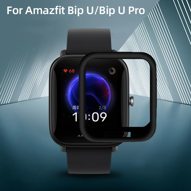 Ochraniacz na ekran HuaMi Amazfit Bip U/Pop/Bip U Pro/Pop Pro - 4 sztuki miękkiego włókna szklanego 3D - Wianko - 1