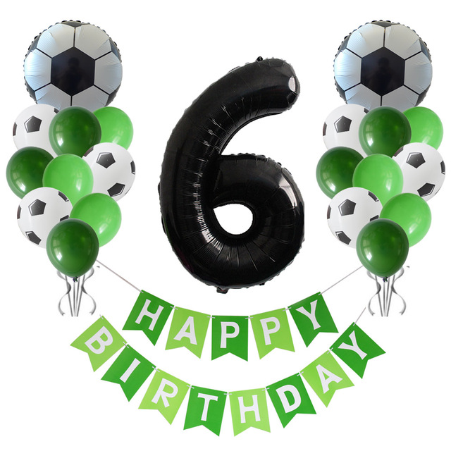 Zestaw 34 czarnych foliowych balonów piłkowych, 32 calowe, z numerami od 0 do 9, idealne dekoracje na imprezy tematyczne, urodziny chłopców - Wianko - 6
