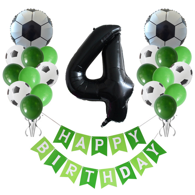 Zestaw 34 czarnych foliowych balonów piłkowych, 32 calowe, z numerami od 0 do 9, idealne dekoracje na imprezy tematyczne, urodziny chłopców - Wianko - 4