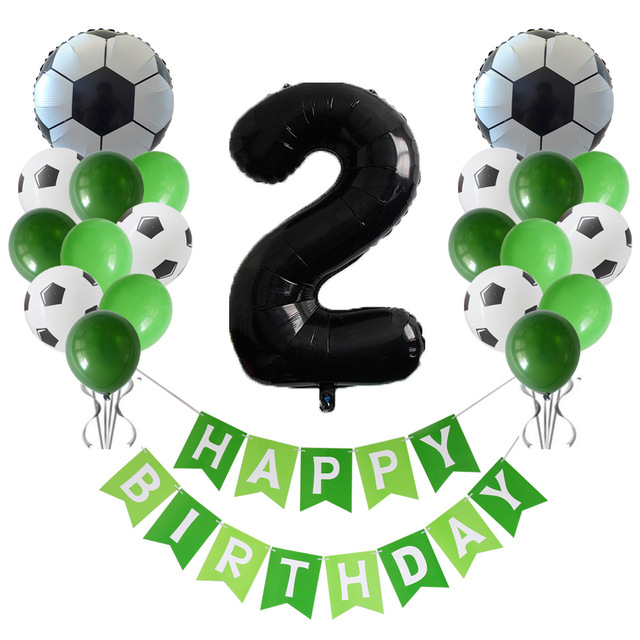 Zestaw 34 czarnych foliowych balonów piłkowych, 32 calowe, z numerami od 0 do 9, idealne dekoracje na imprezy tematyczne, urodziny chłopców - Wianko - 2