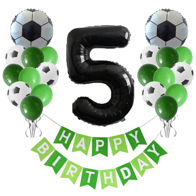 Zestaw 34 czarnych foliowych balonów piłkowych, 32 calowe, z numerami od 0 do 9, idealne dekoracje na imprezy tematyczne, urodziny chłopców - Wianko - 5