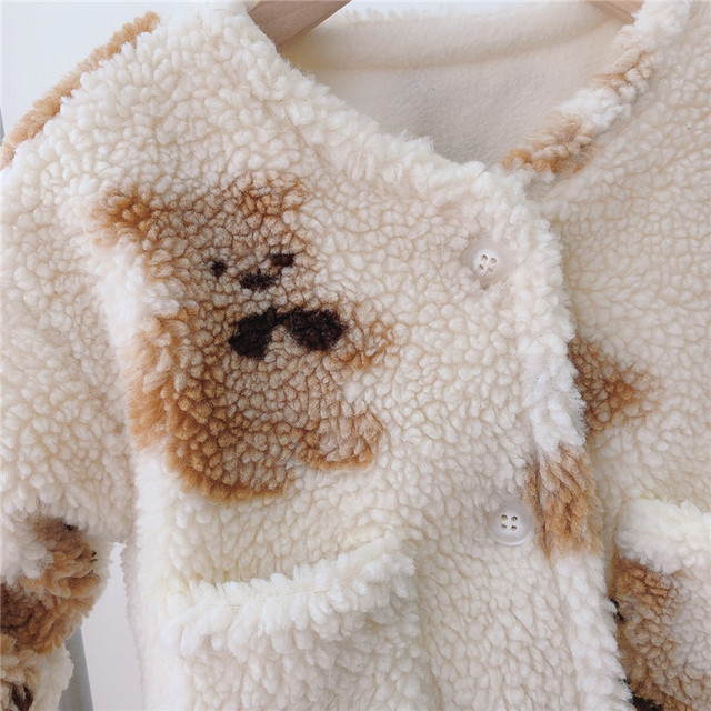Zimowa bluza polarowa dziecięca z wzorem niedźwiedzia dla chłopców - Wianko - 16