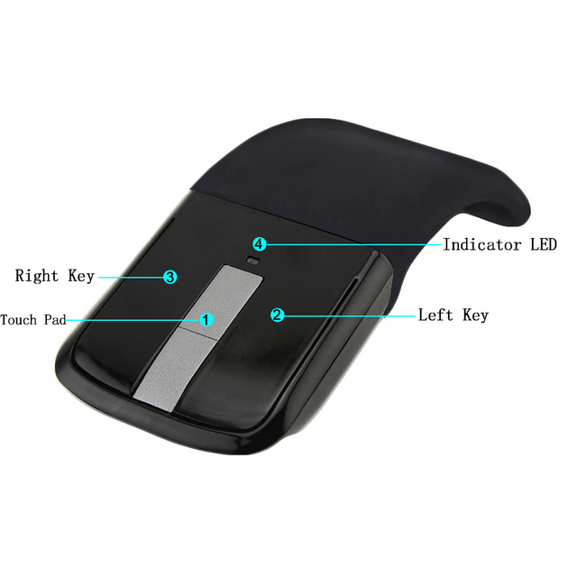 Bezprzewodowa mysz Arc Touch Ultra cienka z 2.4G, składana, optyczna, komputerowa, biurowa - Microsoft Pro, Surface Laptop - Wianko - 10