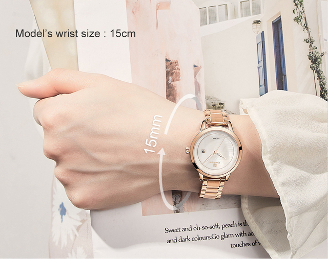 NAVIFORCE luksusowy zegarek kwarcowy dla kobiet wodoodporny na rękę, modny relogio feminino - Wianko - 5