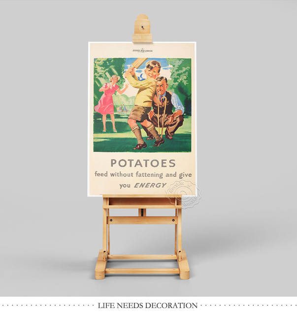 Plakat z grą dla dzieci i rodziców: ziemniaki bez tuczu, artystyczna energia i vintage dekoracje - Wianko - 3
