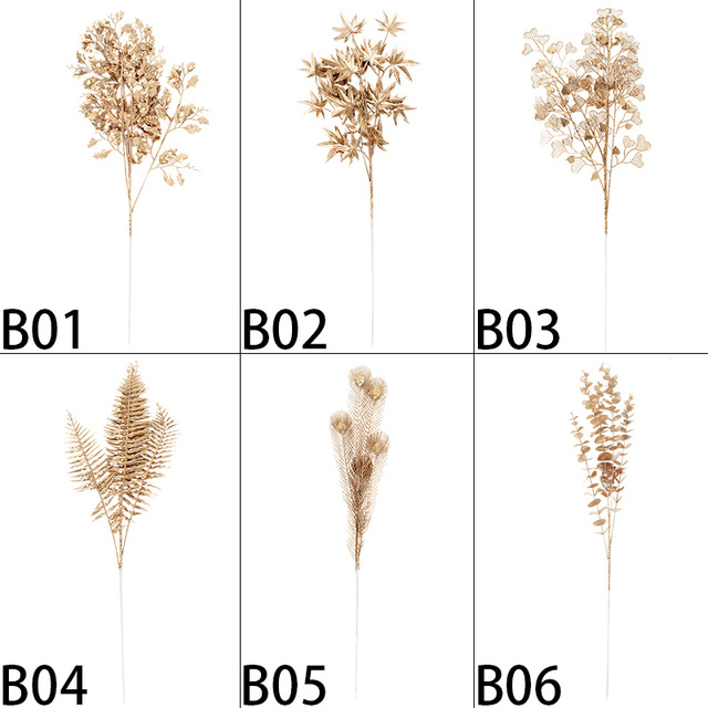 Sztuczne kwiaty koncentryczne Golden Series z liśćmi eukaliptusa - idealne na ślub i Boże Narodzenie - Wianko - 20