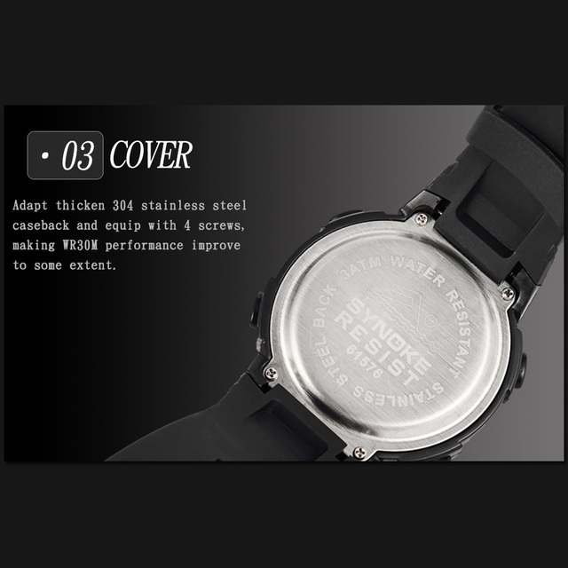 Męskie sportowe zegarki na rękę LED cyfrowe, wodoodporne do 30M z funkcją stopera - Wianko - 12
