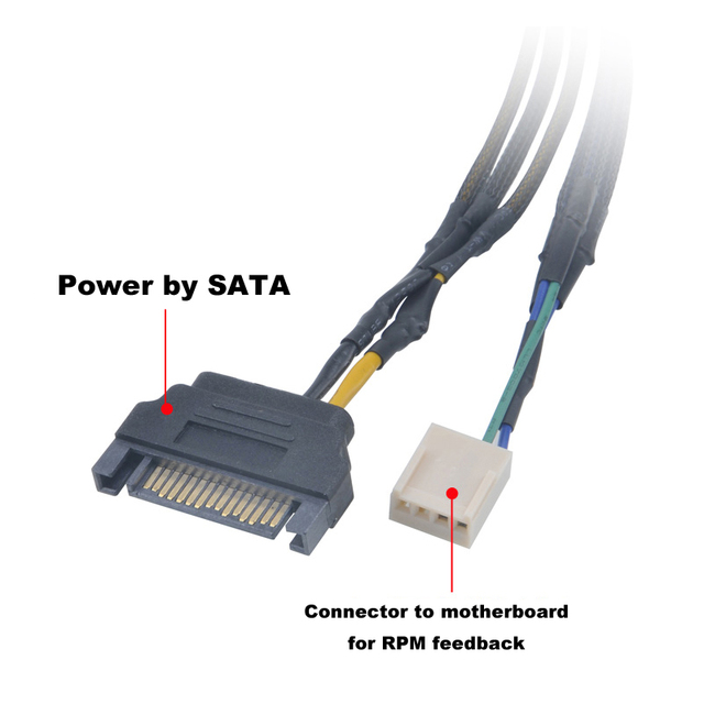 Przedłużacz kabla rozdzielacza mocy PWM do wentylatora, złącze 4 Pin Molex/SATA do 3 4 5 6 4Pin rozdzielacza wentylatora na płycie głównej - Wianko - 7