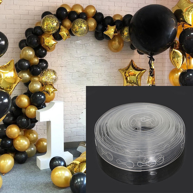 Latexowe balony DIY z akcesoriami: 5M plastikowy łańcuch do modelowania i narzędzie do wiązania na urodziny i wesele - Wianko - 1