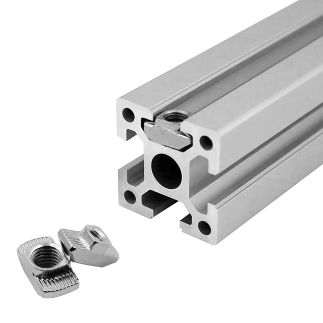 2 sztuki profili aluminiowych 2020 do prowadnic liniowych z anodowaną wykończeniem, w zestawie 4 sztuki łączników L oraz 50 sztuk nakrętek M5 w kształcie litery T CNC 3D - Wianko - 3