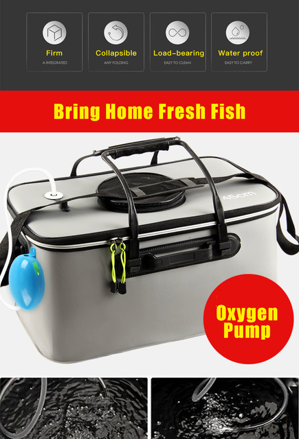 Przenośna torba wędkarska EVA z składanym wiadrem i żywym pudełkiem do przechowywania ryb, idealna na kemping i podczas połowów - Wianko - 5
