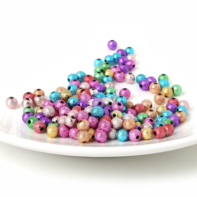 30-200 sztuk kolorowych plastikowych koralików zmarszczek o średnicy 6mm, 8mm, 10mm i 12mm do tworzenia biżuterii DIY - Wianko - 1