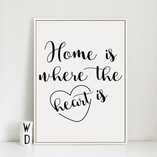 Streszczenie angielskiej frazy: Home is where the heart is na malowaniach na płótnie - dekoracja ściany domu A2, A3, A4 - Wianko - 9