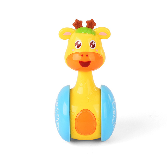 Zabawka edukacyjna Grzechotki żyrafa Tumbler z dzwonkiem i muzyką dla niemowląt - Wianko - 12