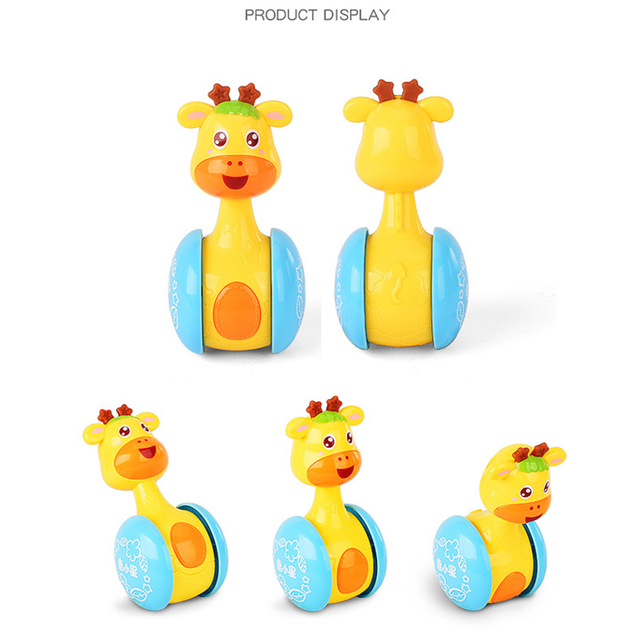 Zabawka edukacyjna Grzechotki żyrafa Tumbler z dzwonkiem i muzyką dla niemowląt - Wianko - 14