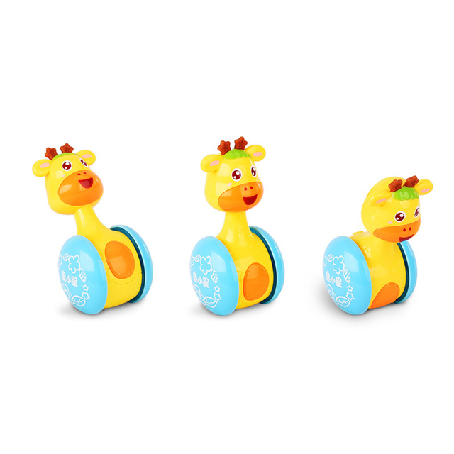 Zabawka edukacyjna Grzechotki żyrafa Tumbler z dzwonkiem i muzyką dla niemowląt - Wianko - 15
