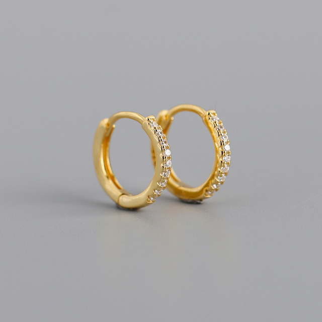 Geometryczne złote i srebrne kolczyki w kształcie kółek - małe dodatki biżuteryjne dla kobiet 2021 - Wianko - 2