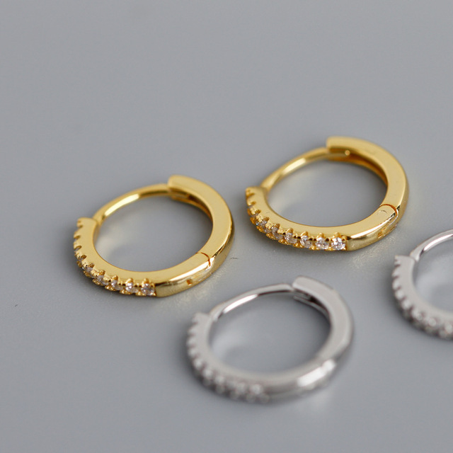 Geometryczne złote i srebrne kolczyki w kształcie kółek - małe dodatki biżuteryjne dla kobiet 2021 - Wianko - 6