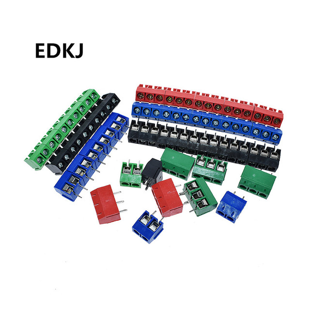 5 sztuk łączówek PCB Terminal Block KF301-5.0-2P KF301-3P KF301-4P, kolor - dużo, pitch 5.0mm, śruba, prosto pin, złącze - Wianko - 2