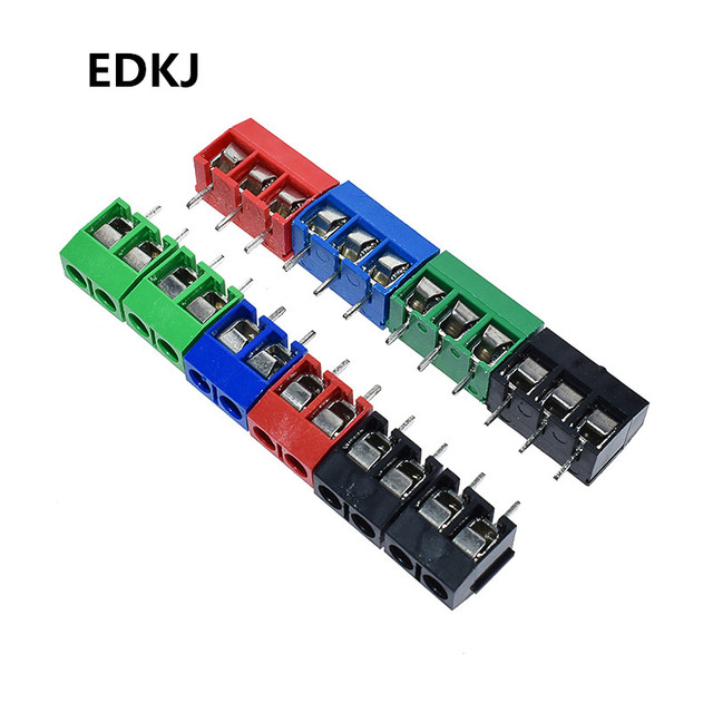 5 sztuk łączówek PCB Terminal Block KF301-5.0-2P KF301-3P KF301-4P, kolor - dużo, pitch 5.0mm, śruba, prosto pin, złącze - Wianko - 3