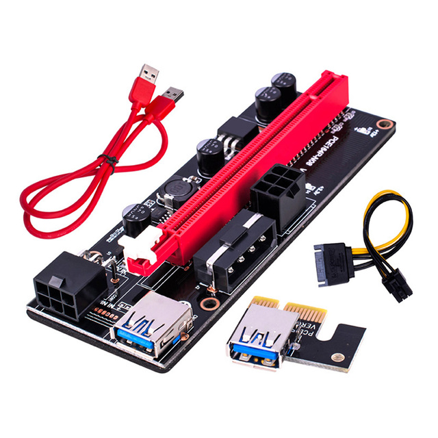 6 zestawów przejściówek PCI-E VER009S USB 3.0 - karta rozszerzenia 1X 4x 8x 16x, adapter zasilania SATA 15pin do kabla zasilającego 6-pin BTC ETH mining - Wianko - 19