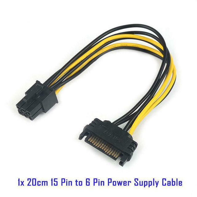 6 zestawów przejściówek PCI-E VER009S USB 3.0 - karta rozszerzenia 1X 4x 8x 16x, adapter zasilania SATA 15pin do kabla zasilającego 6-pin BTC ETH mining - Wianko - 14