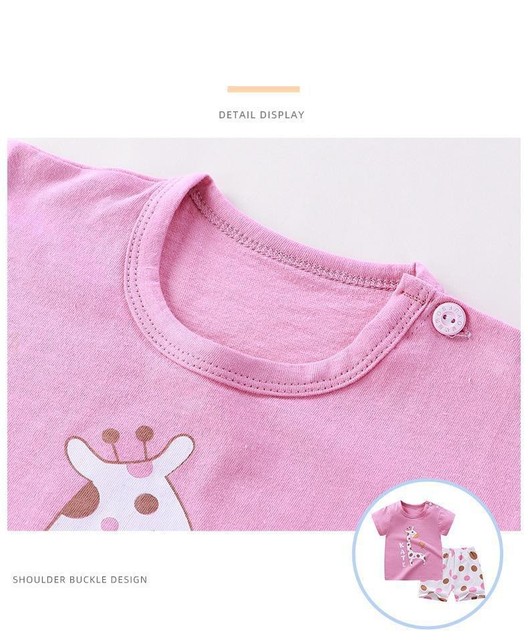 Garnitur dzieci 2021 - nowe letnie ubrania, zestaw bawełnianych krótkich rękawów i spodenek dla chłopców i dziewczynek - Wianko - 6
