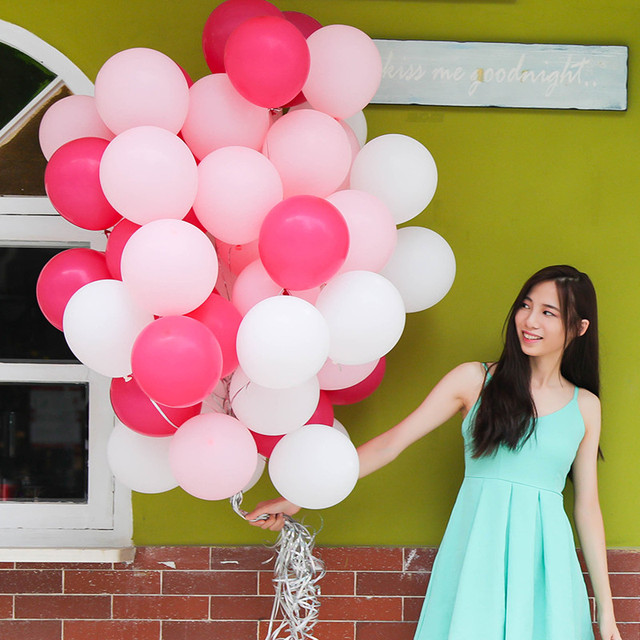 Lateksowe balony matowe Baby Pink White 20/30/50 sztuk - idealne dekoracje ślubne i urodzinowe - Wianko - 4
