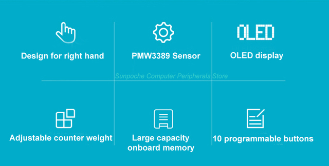 Profesjonalna mysz do gier Rapoo 16000 DPI, 10 programowalnych klawiszy, optyczna - Wianko - 2