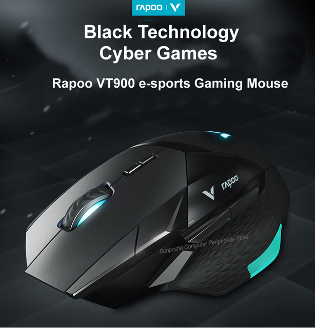 Profesjonalna mysz do gier Rapoo 16000 DPI, 10 programowalnych klawiszy, optyczna - Wianko - 1
