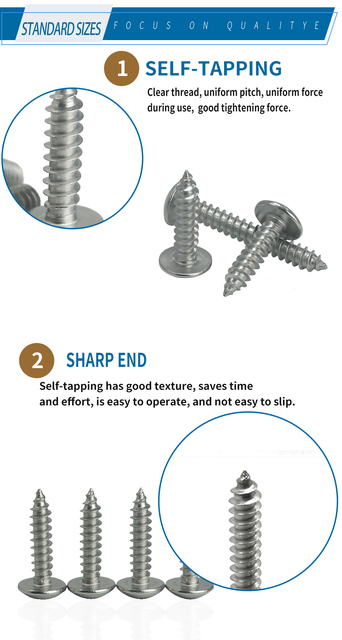 Płaskowypukłe śruby samogwintujące z krzyżowymi główkami, wykonane z nierdzewnej stali 304, o średnicy 30 mm, 30 sztuk - Wianko - 3