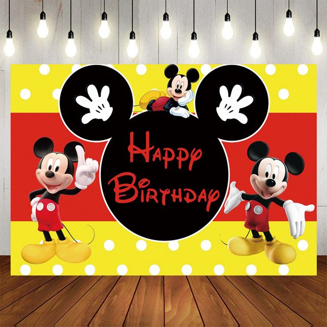 Niestandardowe tło dekoracyjne Disney Minnie Mickey Mouse dla dzieci - imprezowe dekoracje ścienne i urodzinowe - Wianko - 21