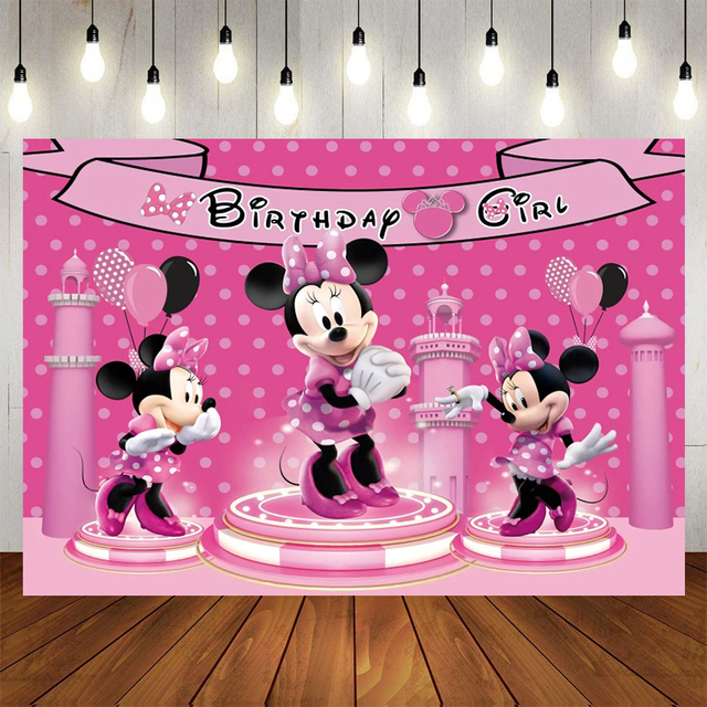 Niestandardowe tło dekoracyjne Disney Minnie Mickey Mouse dla dzieci - imprezowe dekoracje ścienne i urodzinowe - Wianko - 20