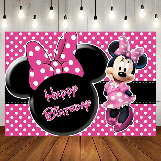 Niestandardowe tło dekoracyjne Disney Minnie Mickey Mouse dla dzieci - imprezowe dekoracje ścienne i urodzinowe - Wianko - 27