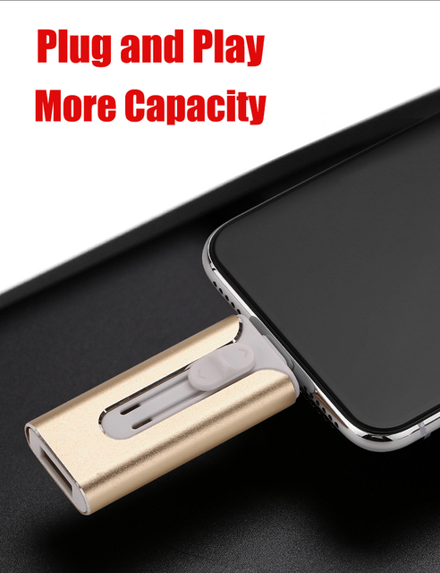 USB 3.0 Flash Stick 3w1 złącze typu B dla iPhone/Android Pen Drive 256 GB 128 GB 64 GB 32 GB 16 GB - Wianko - 4