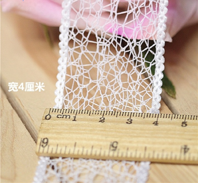 Taśma gumowa koronka DIY do szycia dekoracyjnej białej wstążki - 4cm x 3m/partia - Wianko - 1