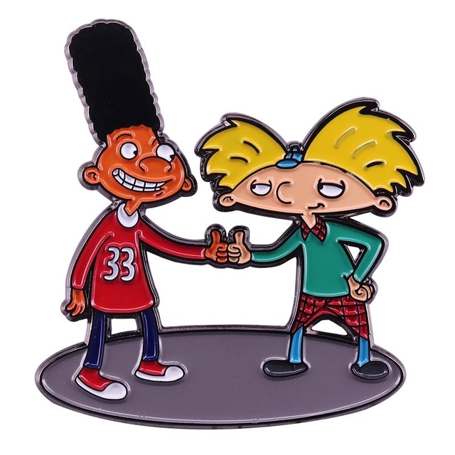 Broszka emaliowana Helga z zabawnym motywem Arnolda - amerykańska animowana seria dziecieca - Wianko - 9